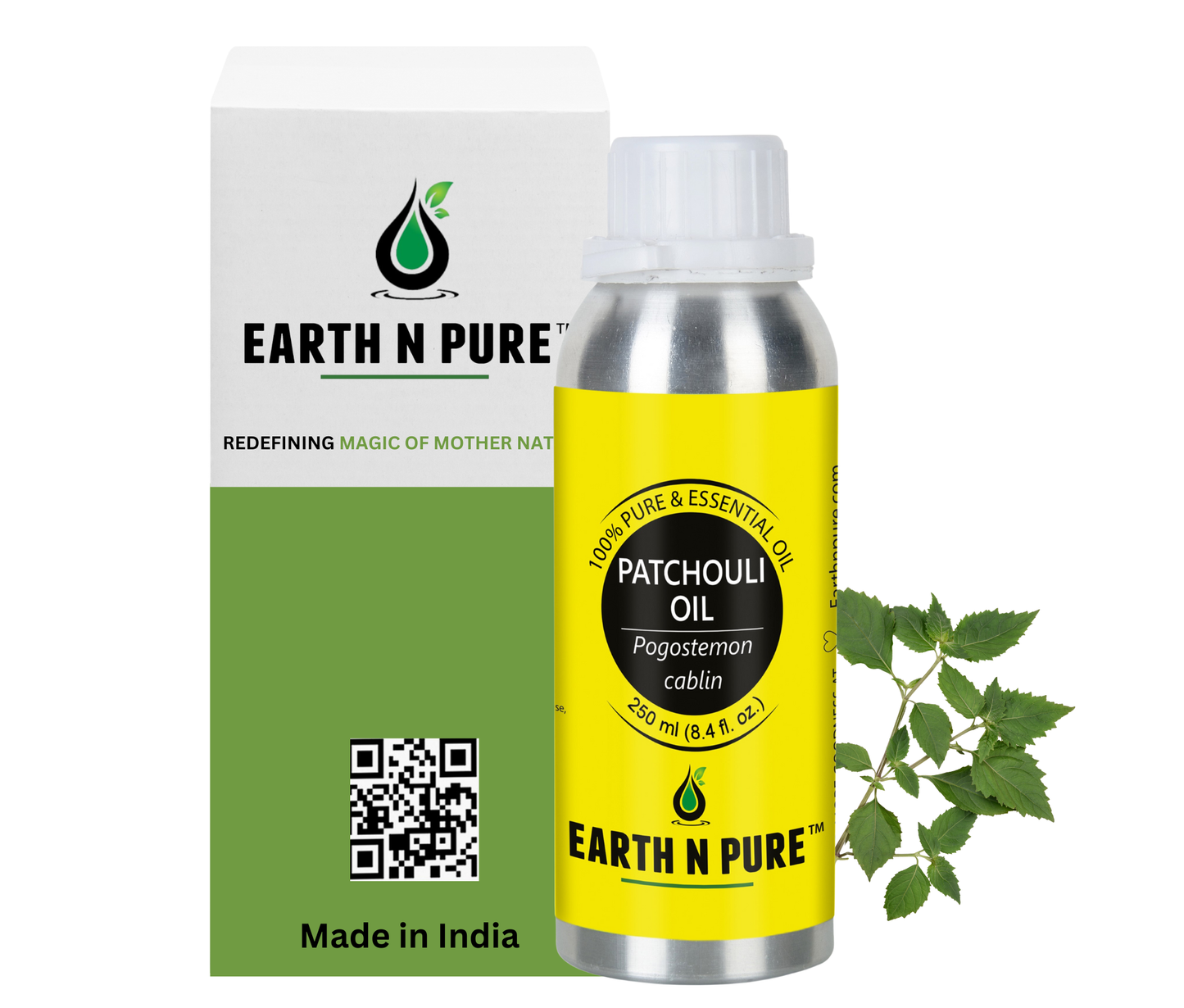 Earth N Pure Patchouli Essential Oil – 100% Pure & Natural Patchouli Oil for Aromatherapy, Diffusers & Skincare