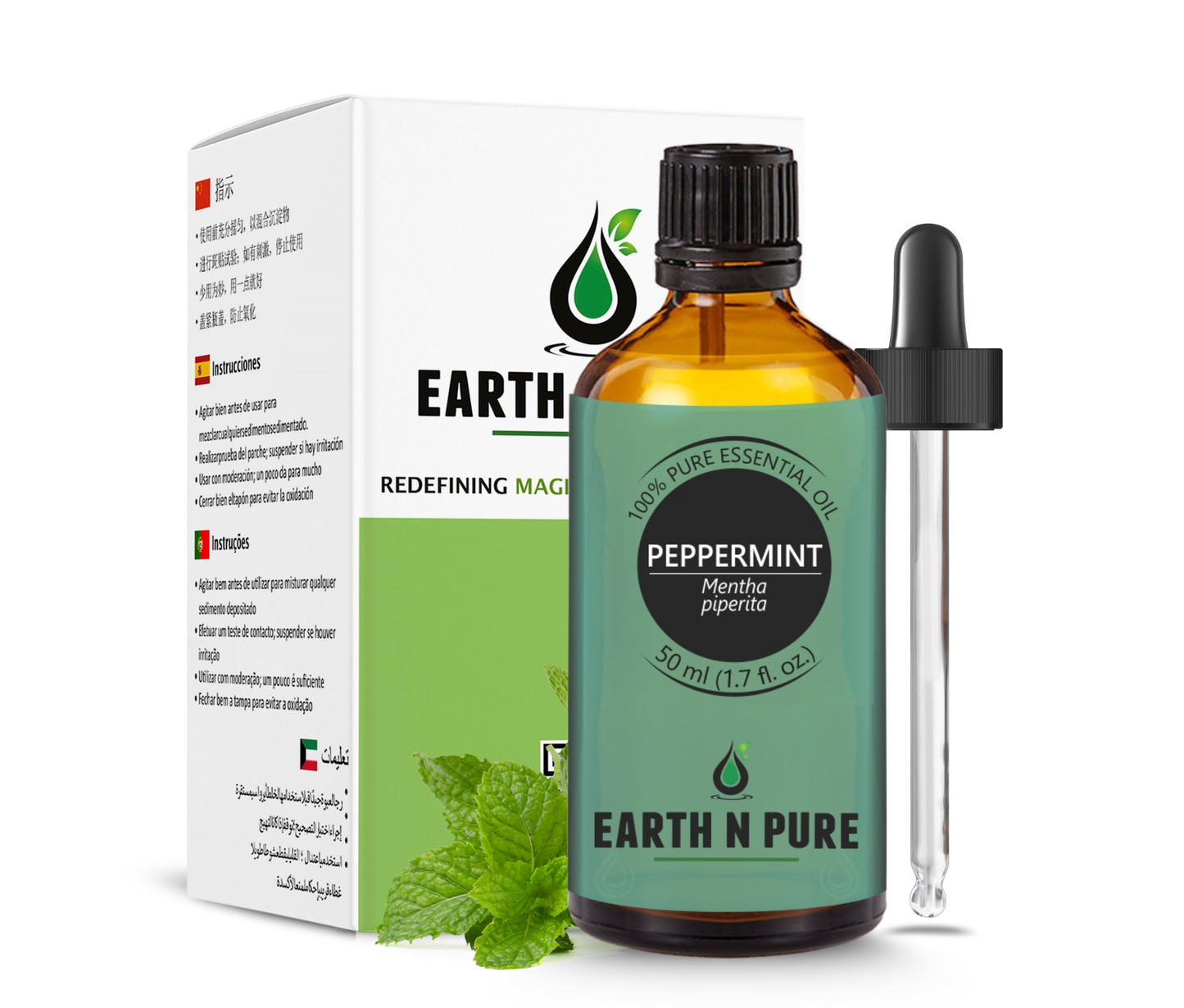Earth N Pure Peppermint Oil | 100% Pure Essential Oil for Skin, Hair & Aromatherapy
