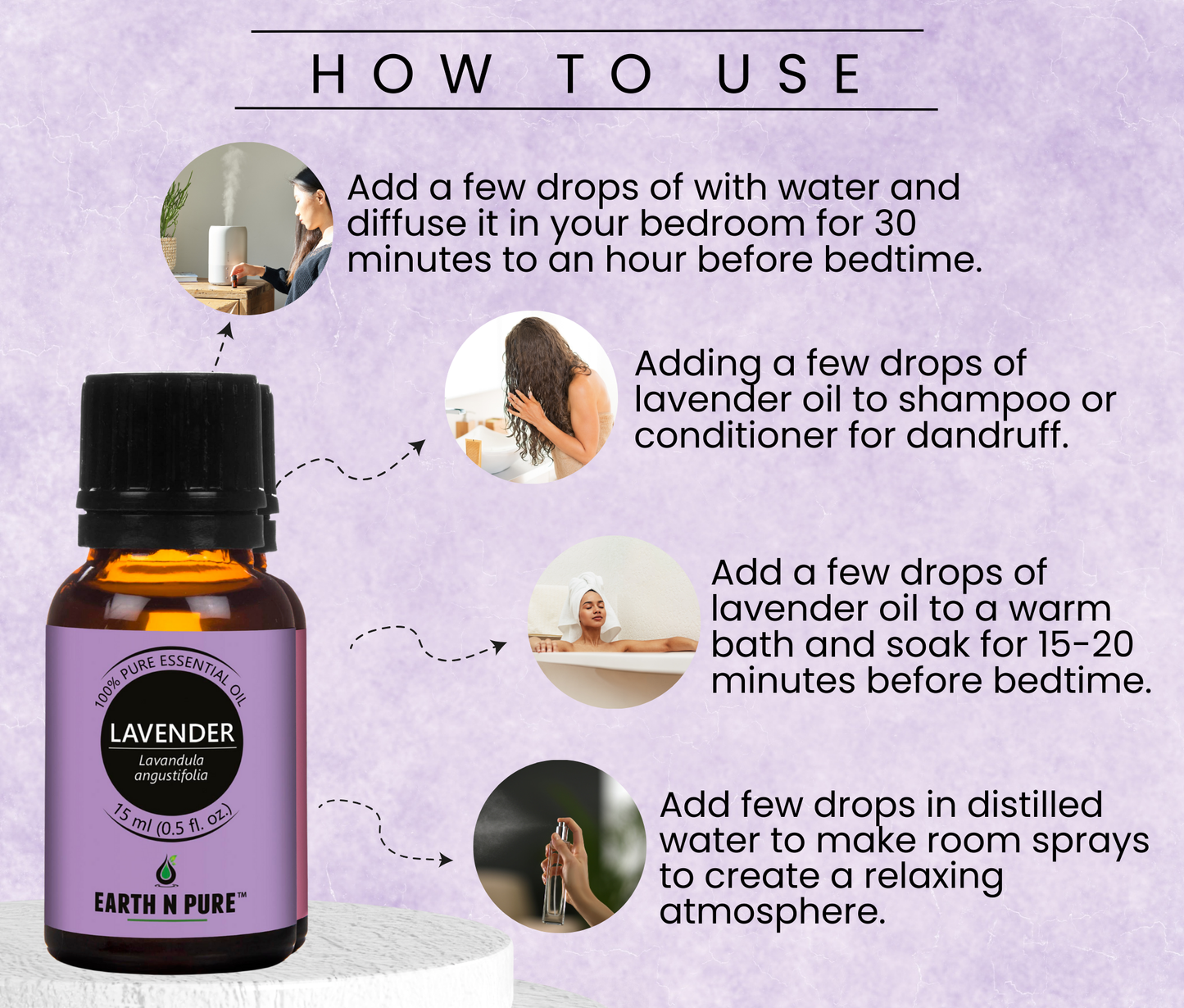 Earth N Pure 100% Pure Natural Essential Oil Set – Tea Tree, Lavender, Eucalyptus, Peppermint & Lemongrass.