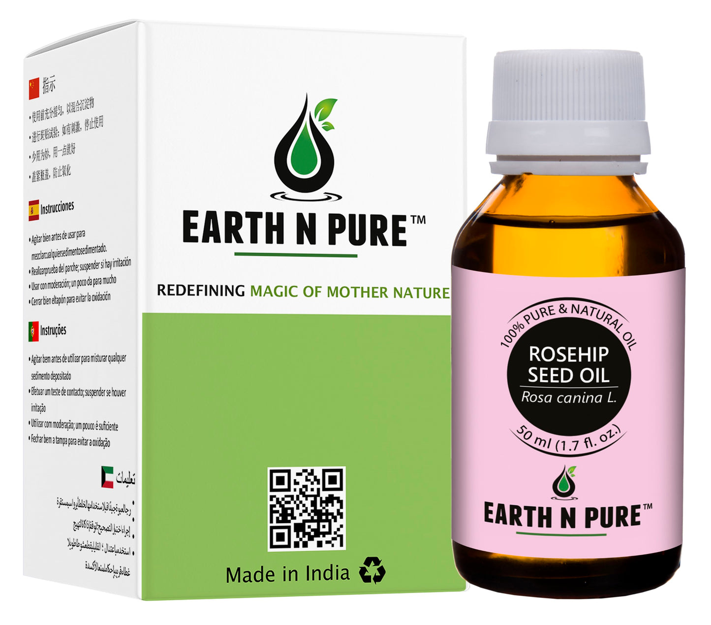 Earth N Pure 100% Pure Rosehip Oil for Glowing Skin & Hair Care