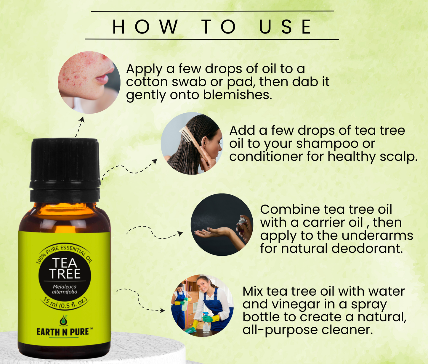 Premium Earth N Pure Aromatherapy Essential Oils Pack of 5 for Skin, Hair & Diffusers.