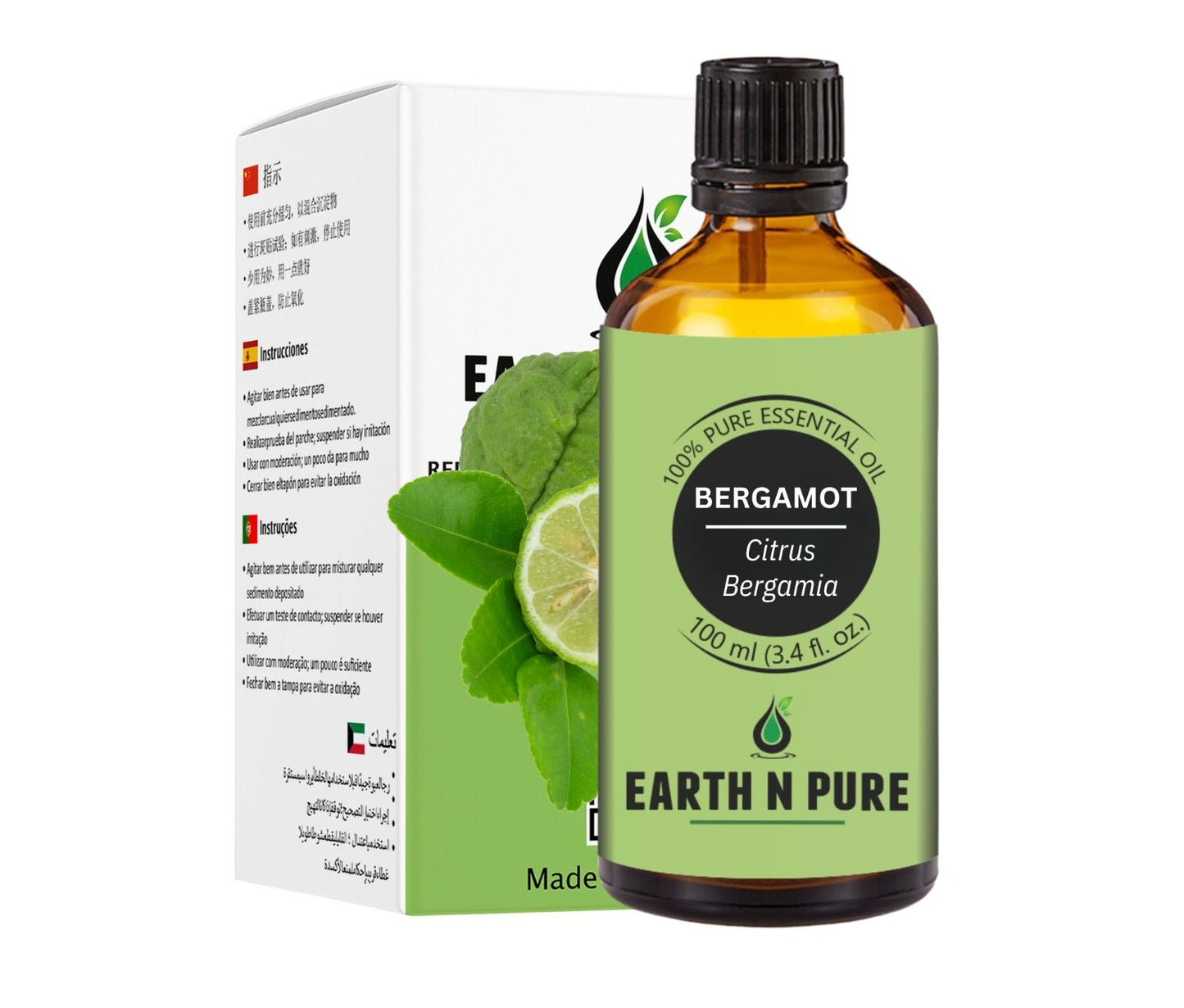 Earth N Pure Bergamot Oil – Pure Bergamot Essential Oil for Skin, Hair & Aromatherapy