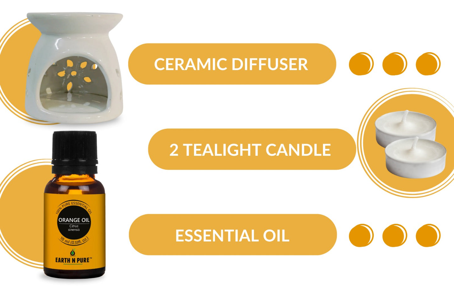 Diffuser Burner with 10Ml Orange Oil