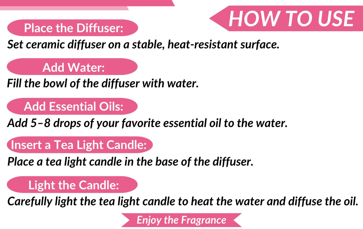 Diffuser Burner with 10Ml Rose Oil