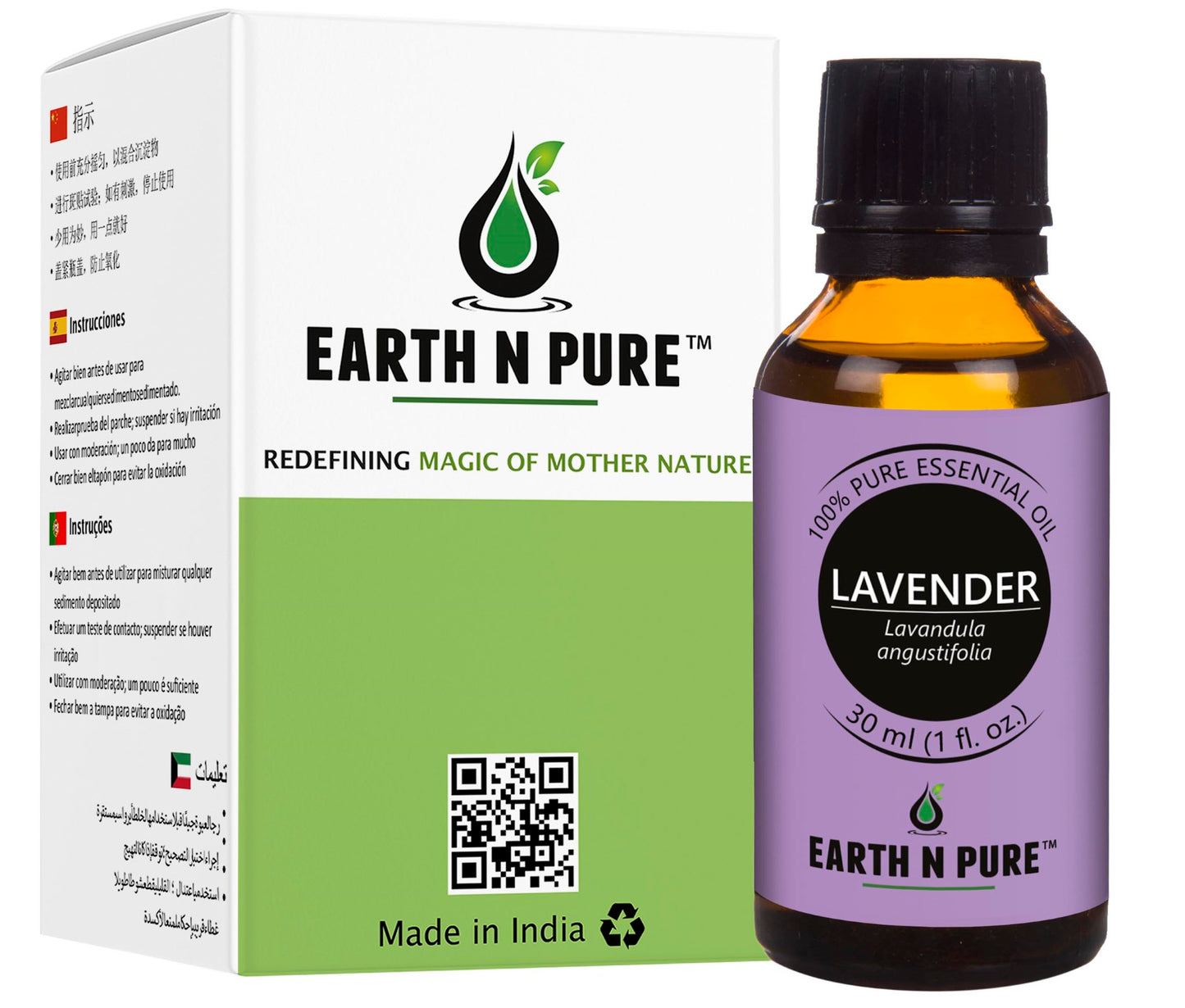 Earth N Pure Lavender Oil – Pure Essential Oil for Relaxation, Skincare & Aromatherapy
