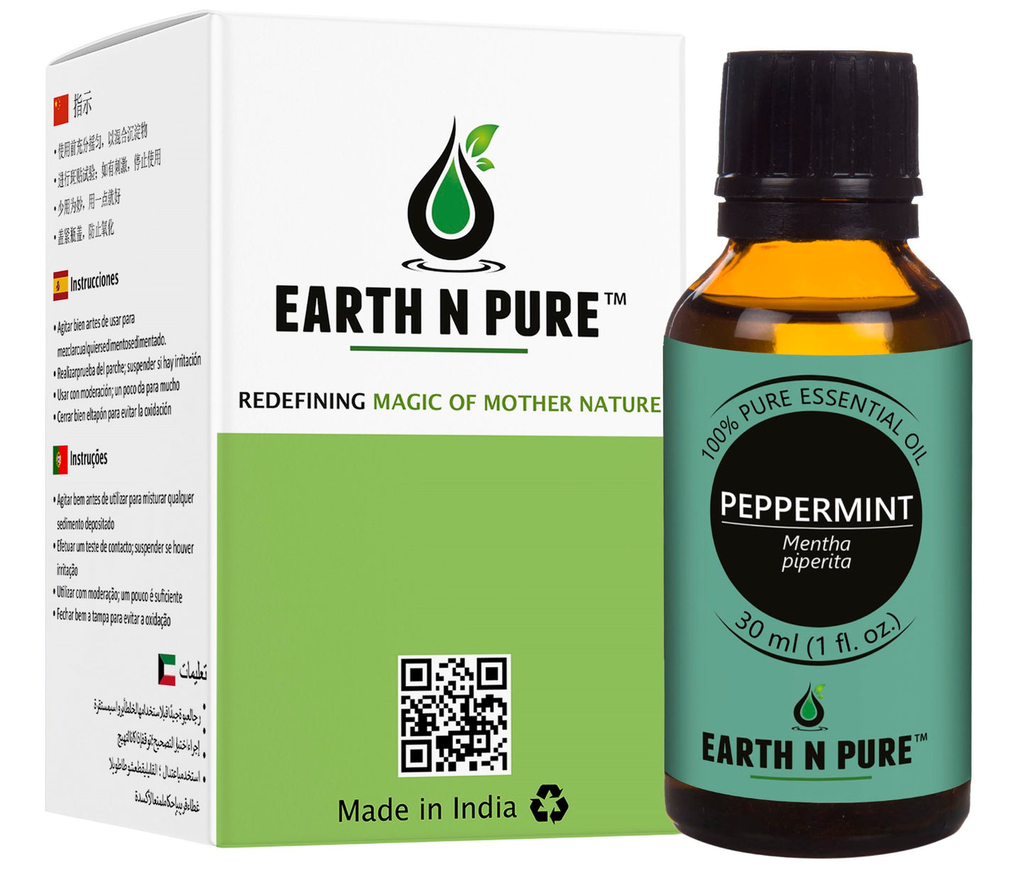 Earth N Pure Peppermint Oil | 100% Pure Essential Oil for Skin, Hair & Aromatherapy