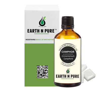 Earth N Pure Camphor Oil for Aromatherapy and Massage – Refreshing and Cooling Essential Oil