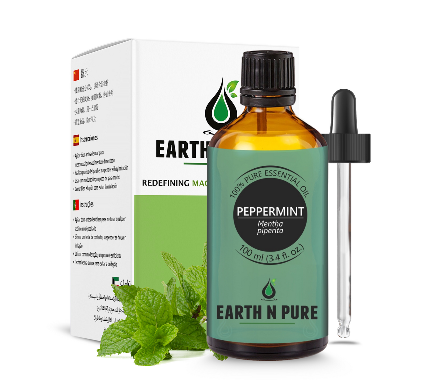 Earth N Pure Peppermint Oil | 100% Pure Essential Oil for Skin, Hair & Aromatherapy