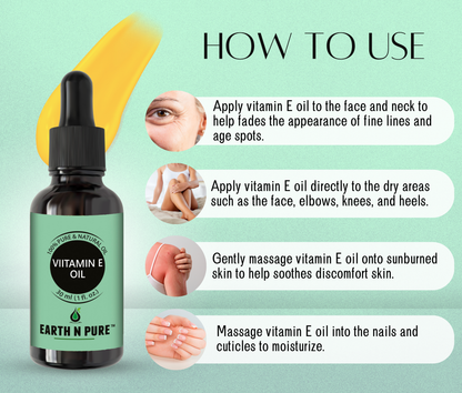 Earth N Pure Vitamin E Oil – 100% Pure & Natural Skin and Hair Care Oil