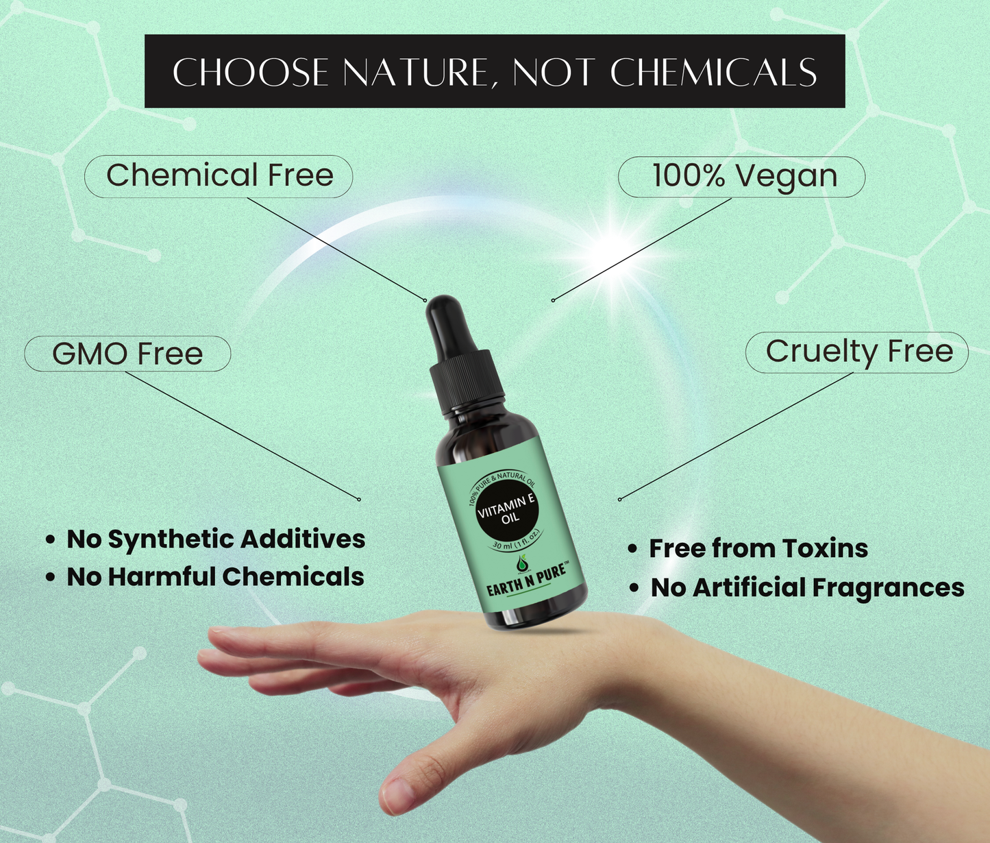 Earth N Pure Vitamin E Oil – 100% Pure & Natural Skin and Hair Care Oil