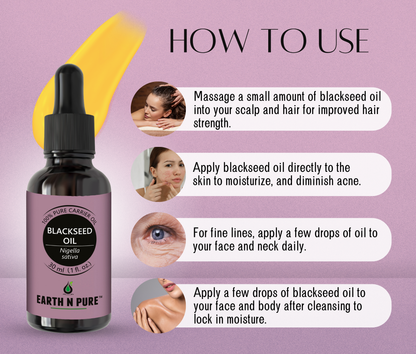 Earth N Pure Cold Pressed Blackseed Oil | 100% Pure & Natural Kalonji Oil