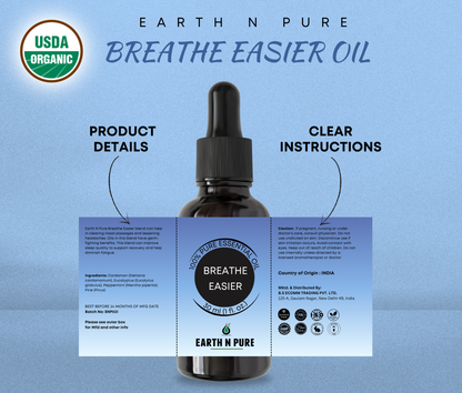 Earth N Pure Breathe Easier Essential Oil Blend – Respiratory Aromatherapy & Diffuser Oil