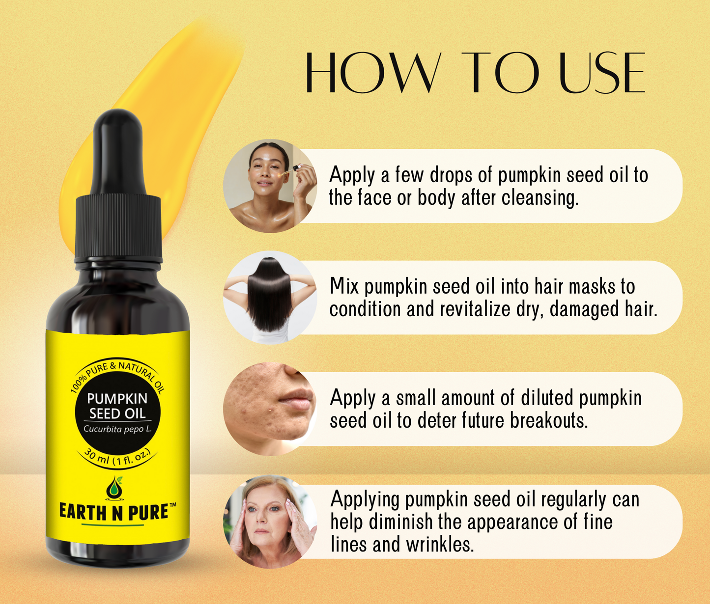 Earth N Pure Pumpkin Seed Oil Combo – Cold Pressed | Hair & Skin Care Oil