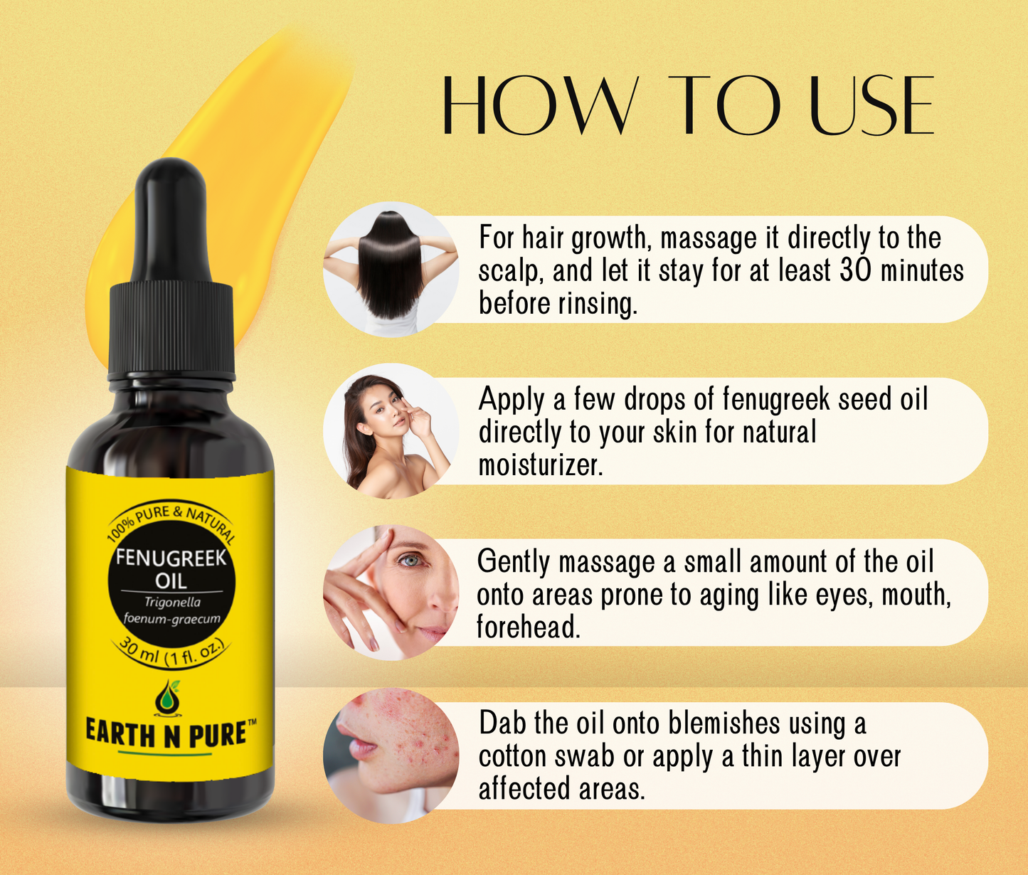 Earth n Pure Fenugreek Oil Pack of 2 for Hair Growth