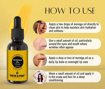 Earth n Pure Moringa Oil for Healthy Skin & Hair