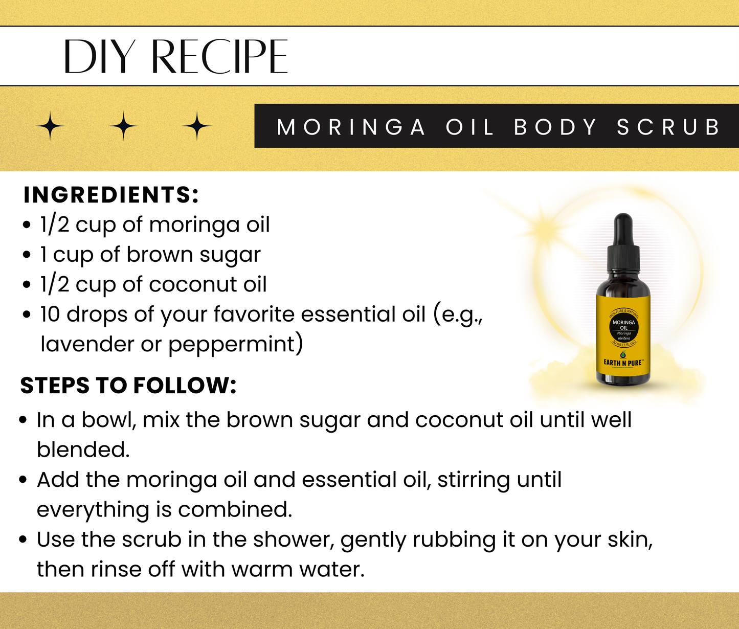 Earth n Pure Moringa Oil for Healthy Skin & Hair
