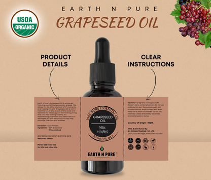 Earth n Pure Grapeseed Oil for Skin & Hair Care