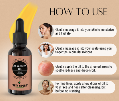 Earth n Pure Grapeseed Oil for Skin & Hair Care