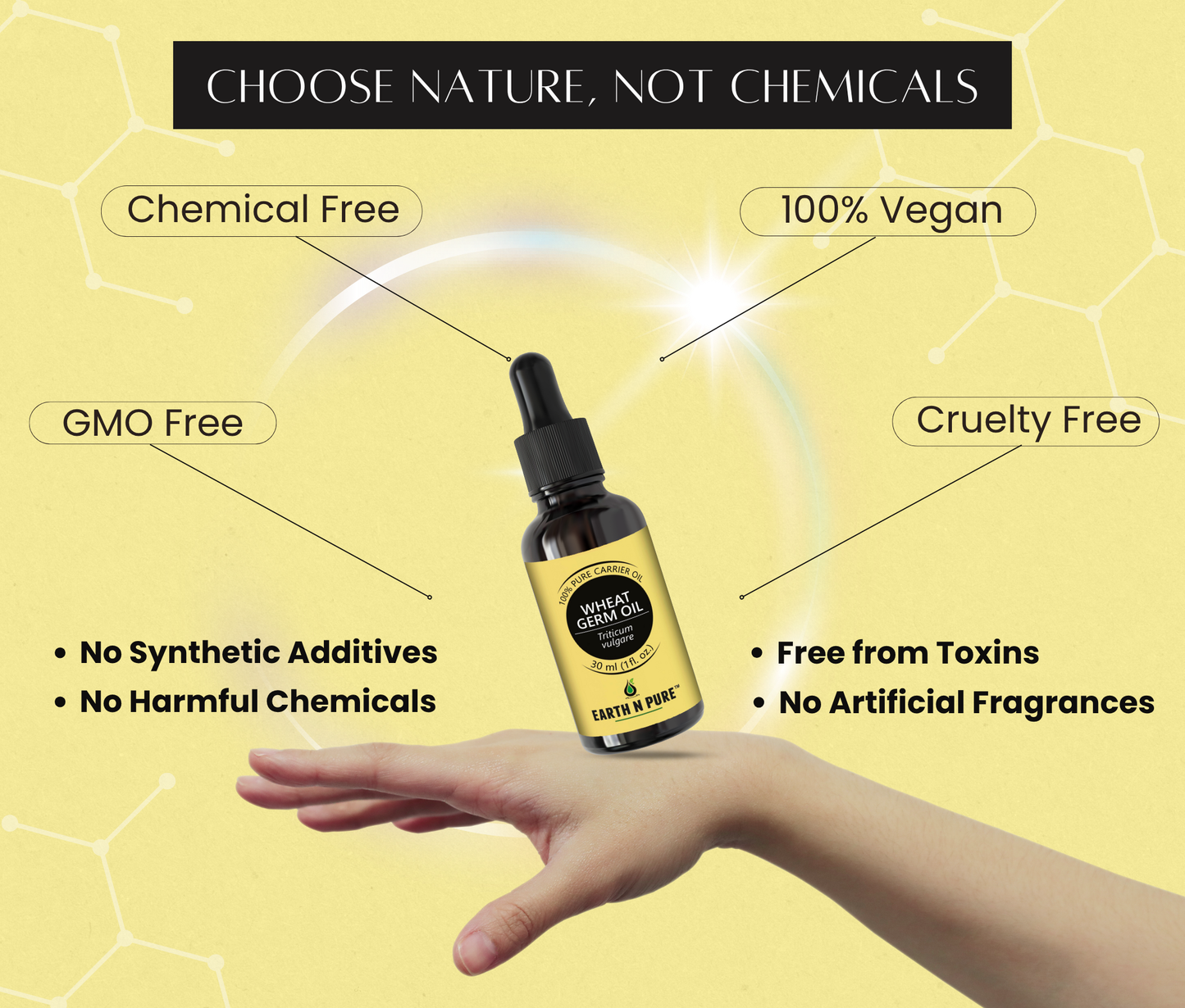 Earth N Pure Wheat Germ Oil – Cold Pressed, 100% Pure & Natural Skin and Hair Oil