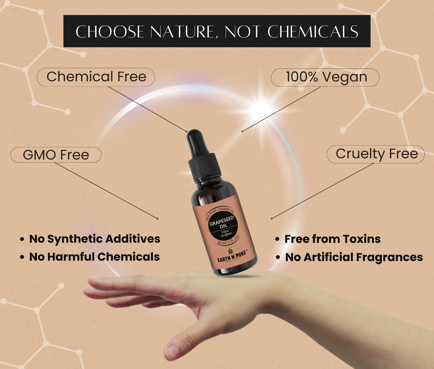 Earth n Pure Grapeseed Oil for Skin & Hair Care