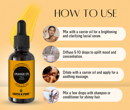 Earth N Pure Orange Oil – 100% Pure Therapeutic Citrus Oil