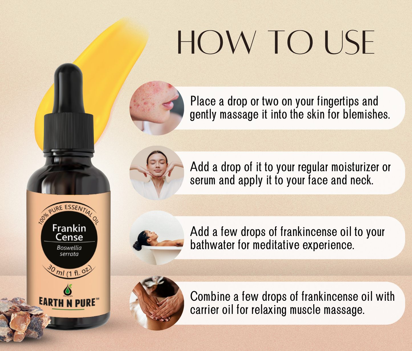 Earth N Pure Frankincense Oil – Pure Essential Oil for Skin, Hair & Wellness