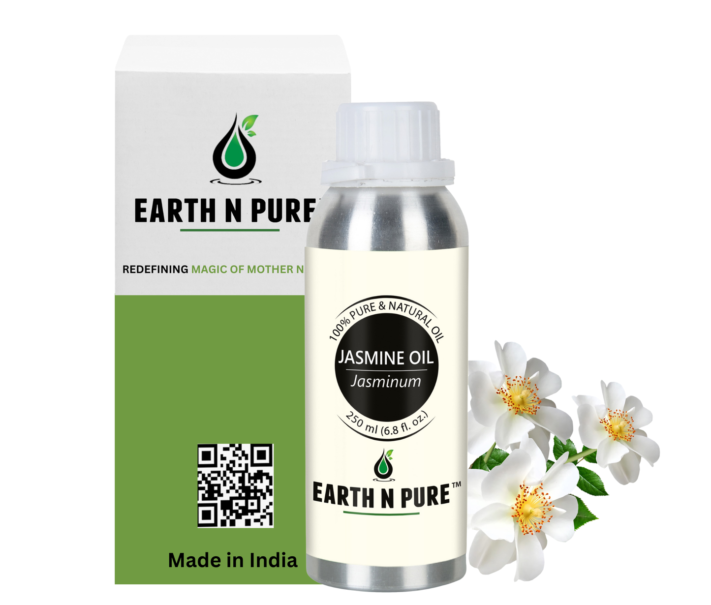 Earth N Pure Jasmine Oil – Pure Jasmine Essential Oil for Skin & Hair, Natural Aromatic Jasmine Oil
