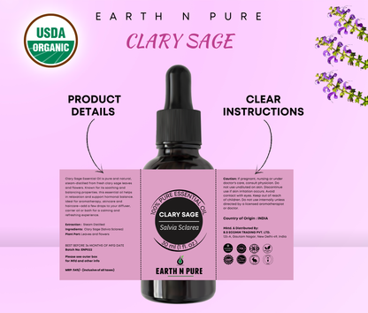 Earth n Pure Clary Sage Oil for Relaxation and Calm