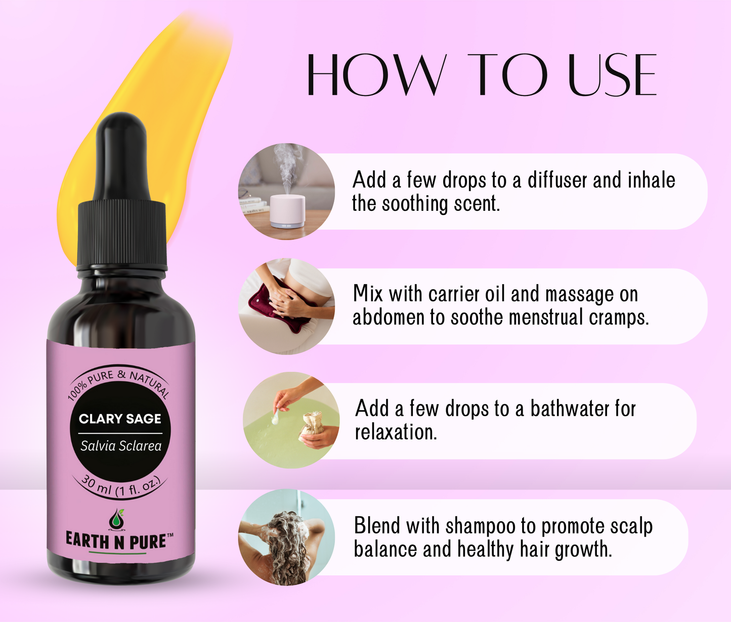 Earth n Pure Clary Sage Oil for Relaxation and Calm