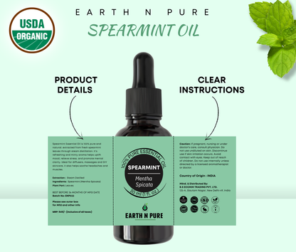 Earth n Pure Spearmint Oil for Refreshing Aromatherapy