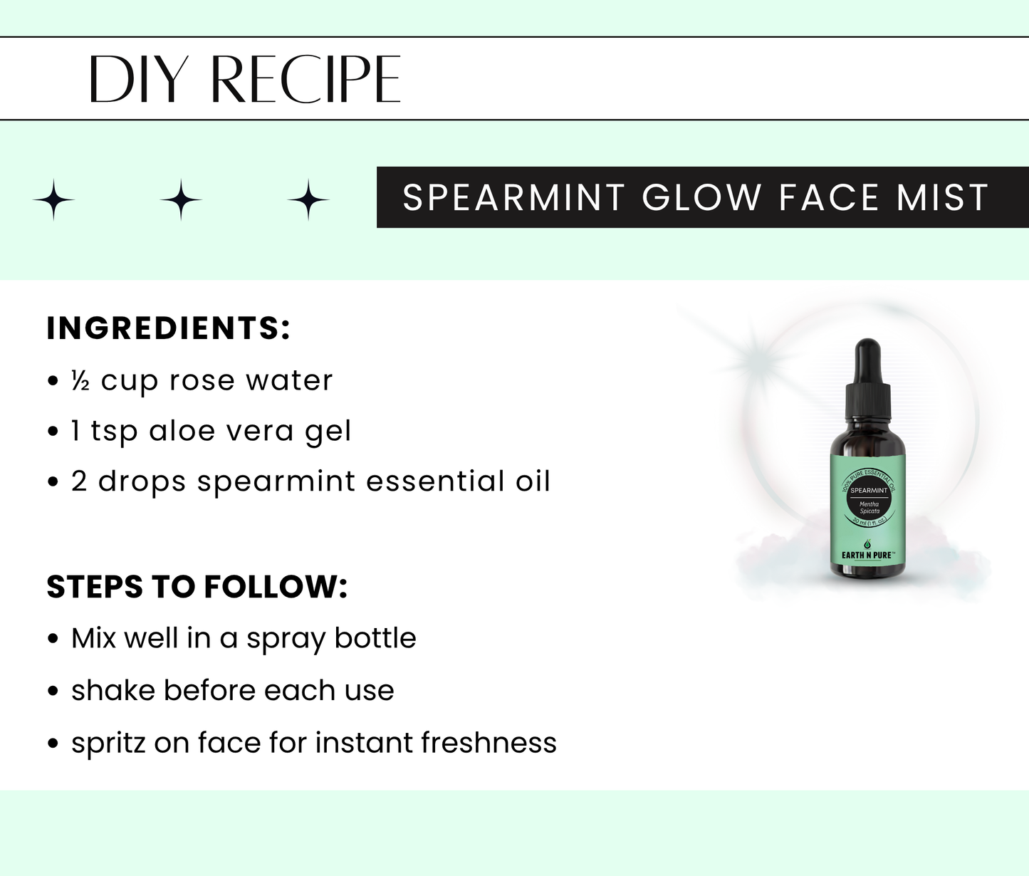 Earth n Pure Spearmint Oil for Refreshing Aromatherapy