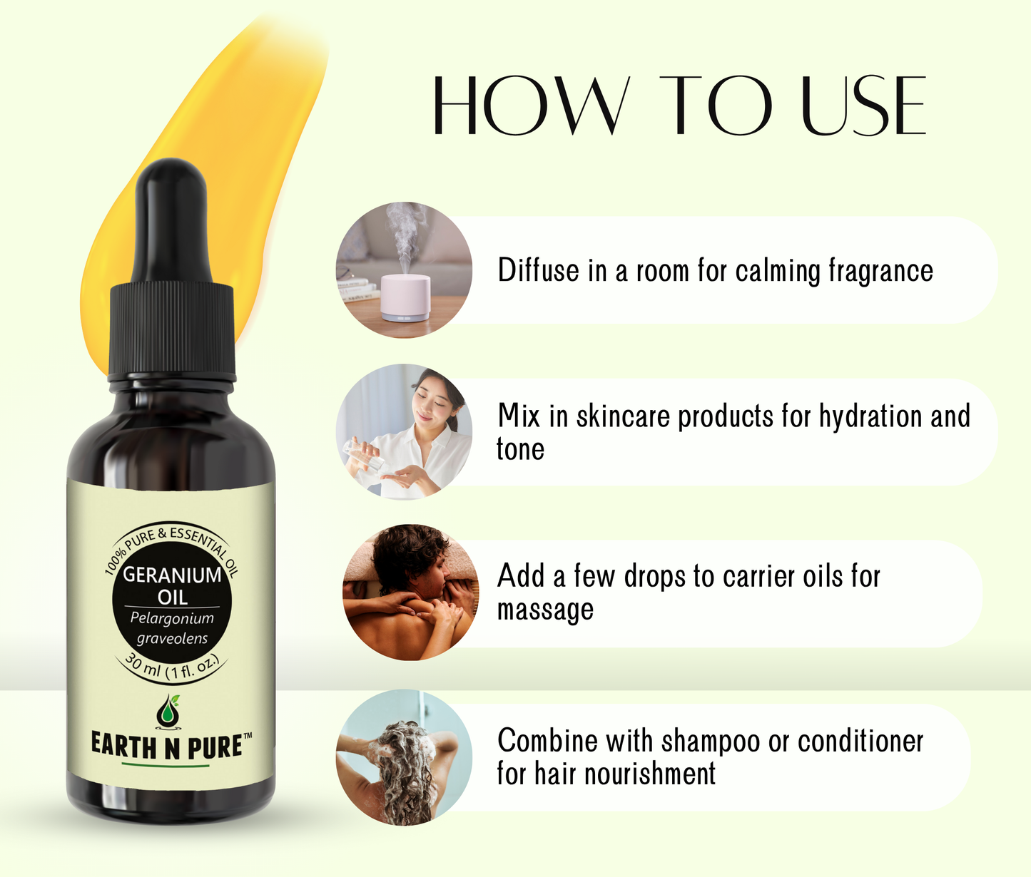 Earth n Pure Geranium Oil for Healthy Skin Glow