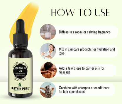 Earth n Pure Geranium Oil for Healthy Skin Glow
