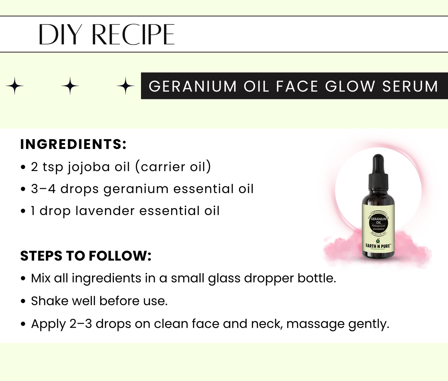 Earth n Pure Geranium Oil for Healthy Skin Glow