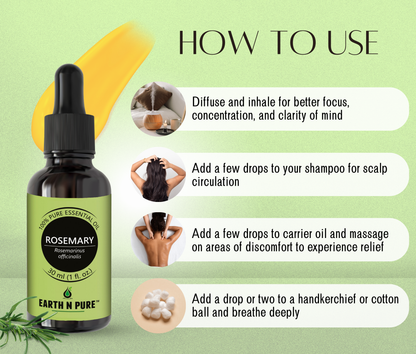 Earth N Pure Rosemary Oil – Hair Growth, Skin & Aromatherapy Benefits