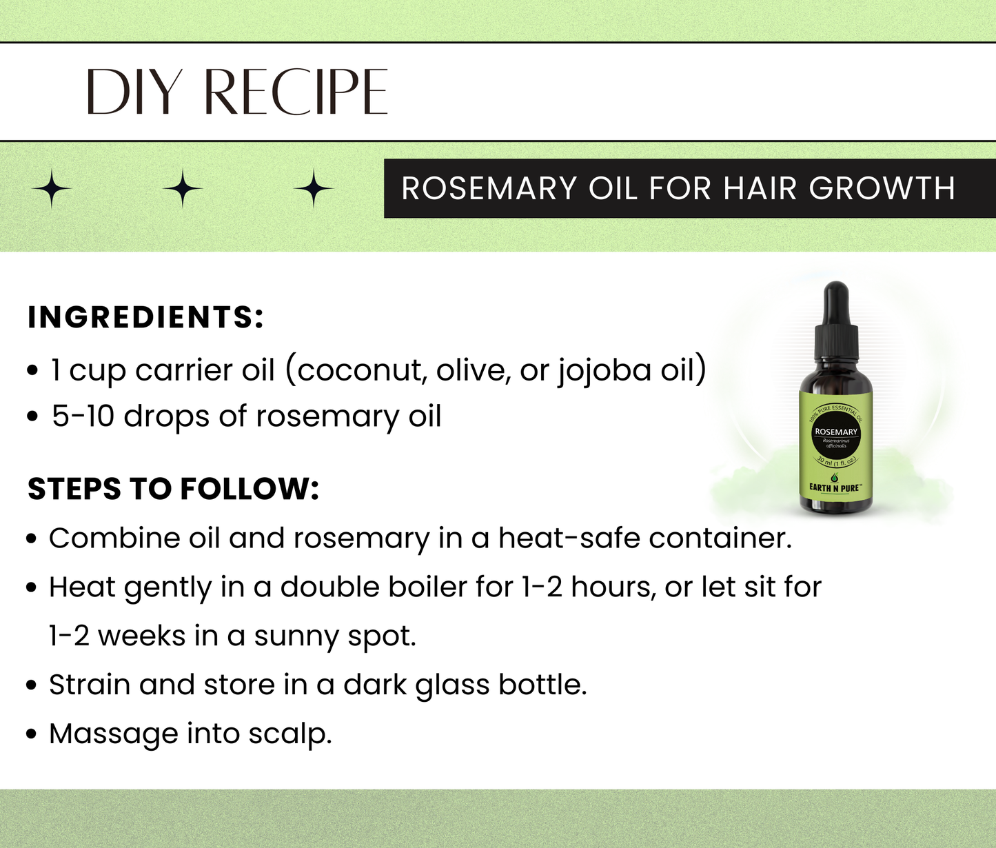 Earth N Pure Rosemary Oil – Hair Growth, Skin & Aromatherapy Benefits
