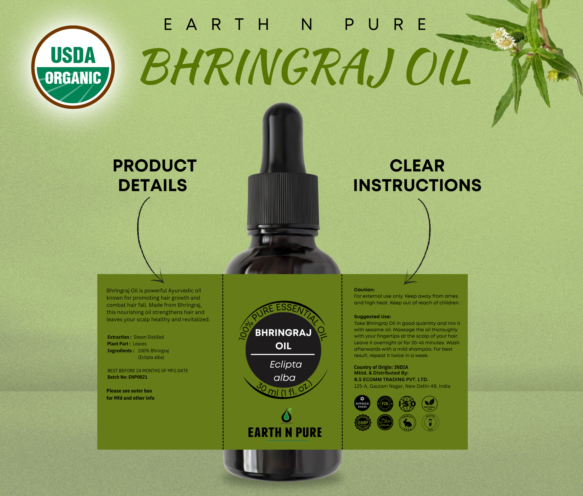 Bhringraj Oil for natural hair growth and scalp care