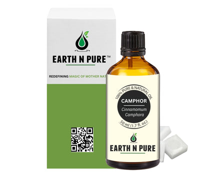 Earth N Pure Camphor Oil for Aromatherapy and Massage – Refreshing and Cooling Essential Oil