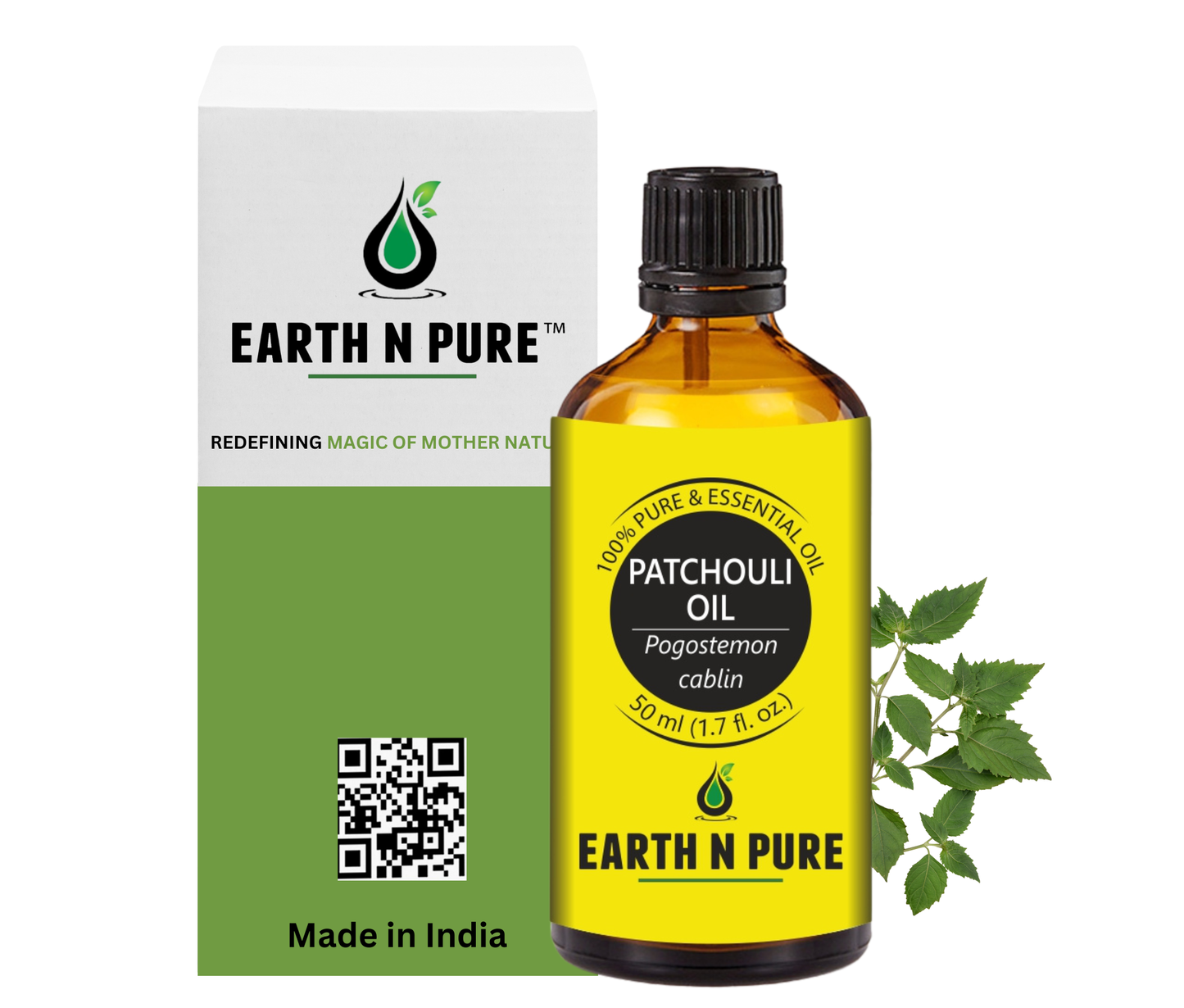 Earth N Pure Patchouli Essential Oil – 100% Pure & Natural Patchouli Oil for Aromatherapy, Diffusers & Skincare