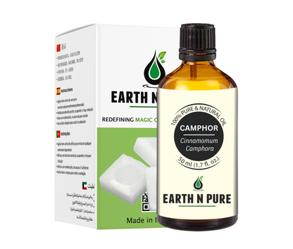 Earth N Pure Camphor Oil for Aromatherapy and Massage – Refreshing & Cooling Essential Oil