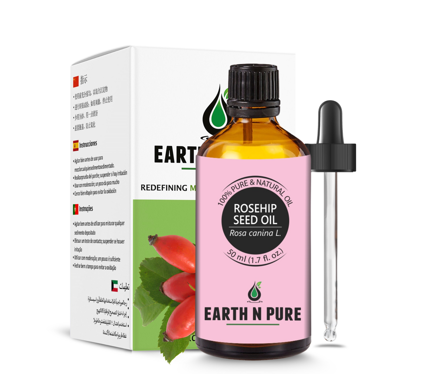 Earth N Pure 100% Pure Rosehip Oil for Glowing Skin & Hair Care