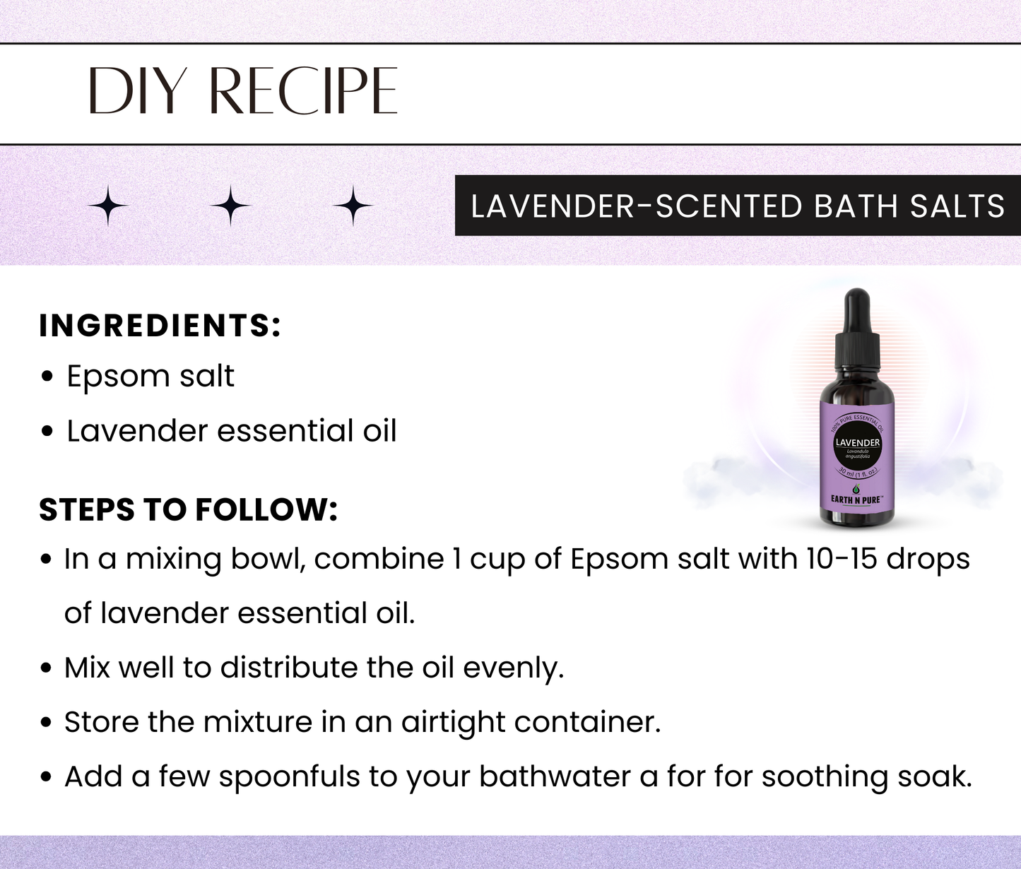 Aromatherapy diffuser with Earth N Pure Lavender Essential Oil