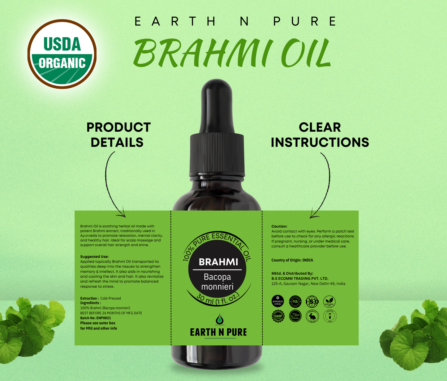 Brahmi Oil for hair growth and scalp nourishment