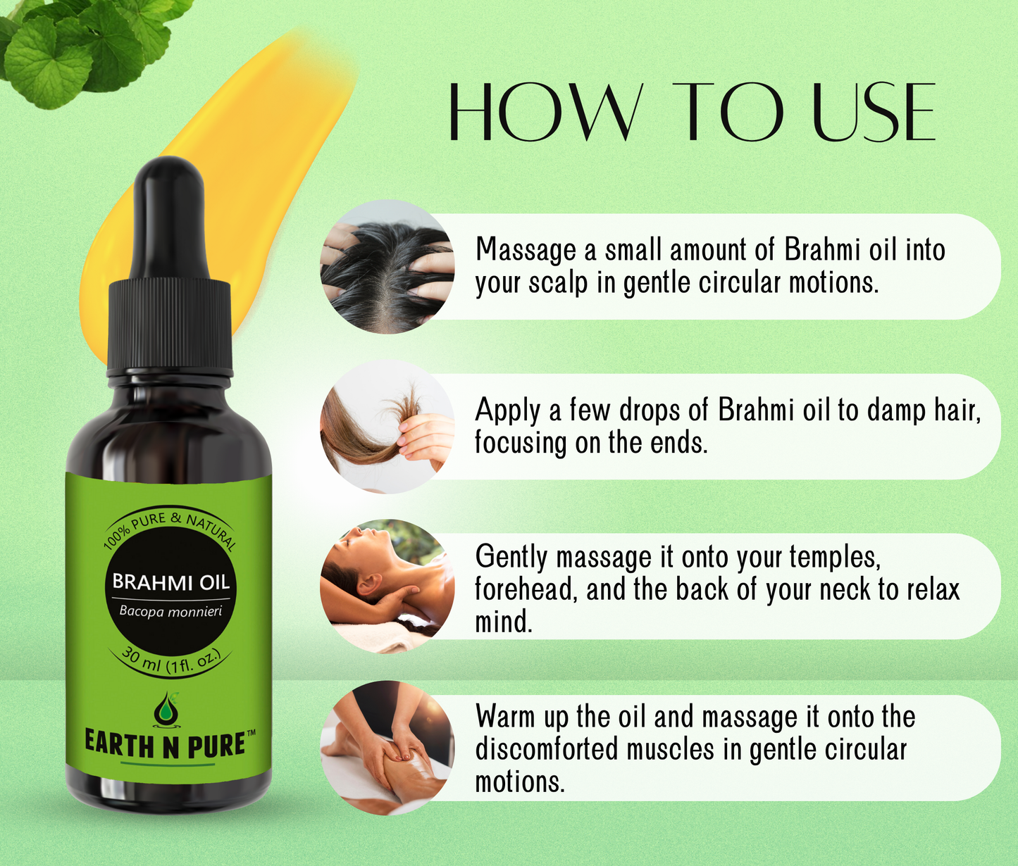 Pure herbal Brahmi Oil Ayurvedic hair care product