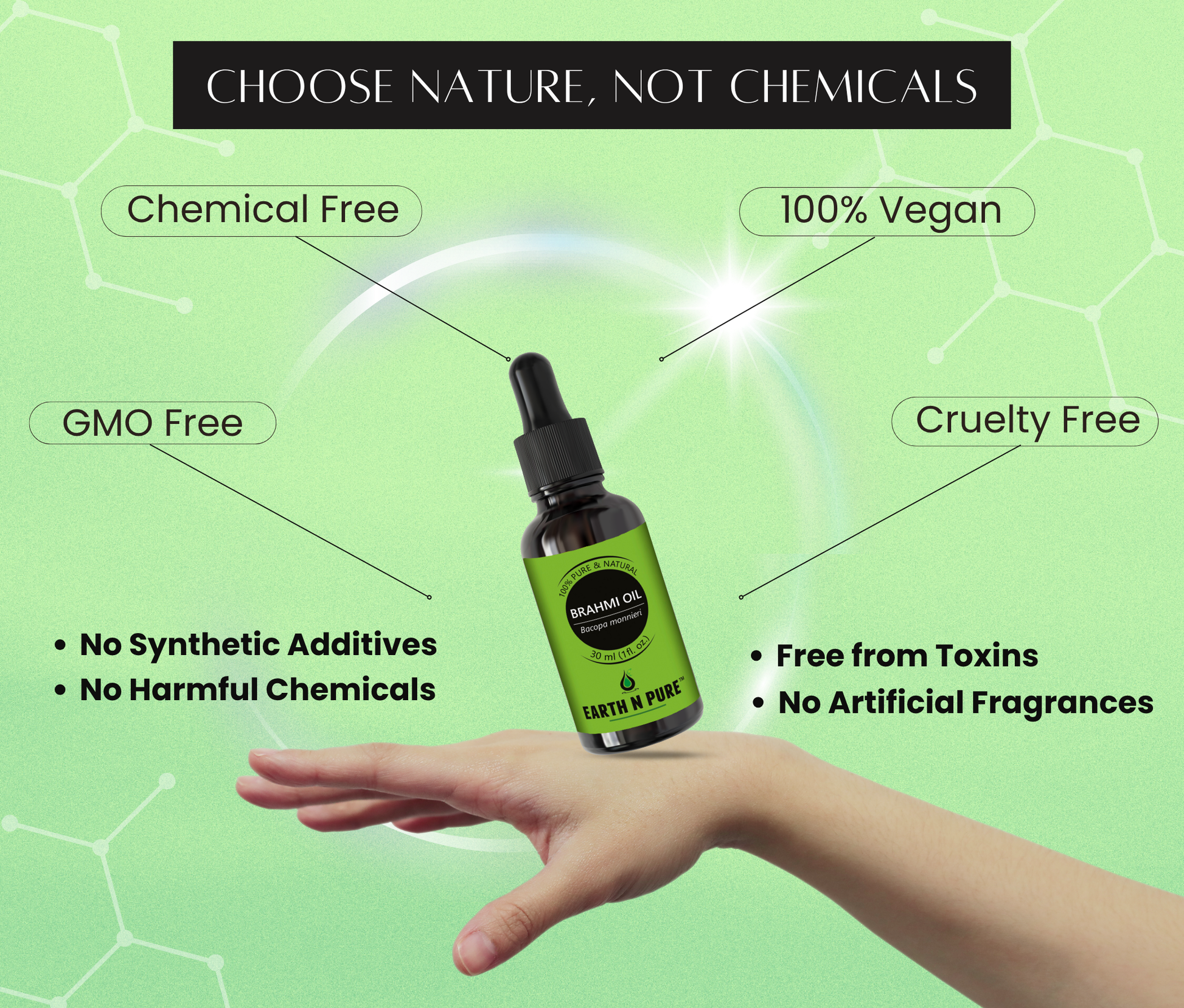 Earth N Pure Brahmi Oil used for stress relief massage