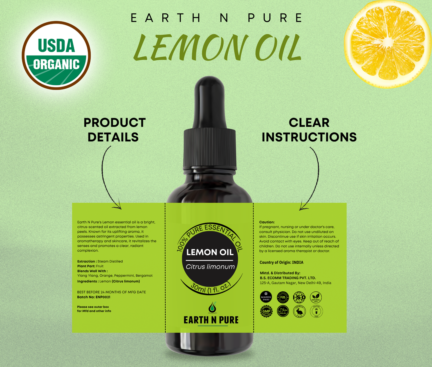 Earth n Pure Lemon Oil for Bright Skin Care