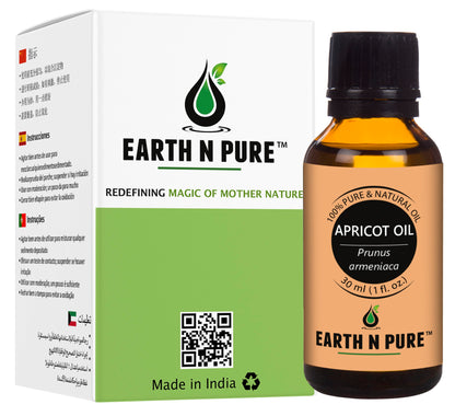 Bottle of cold pressed apricot kernel oil
