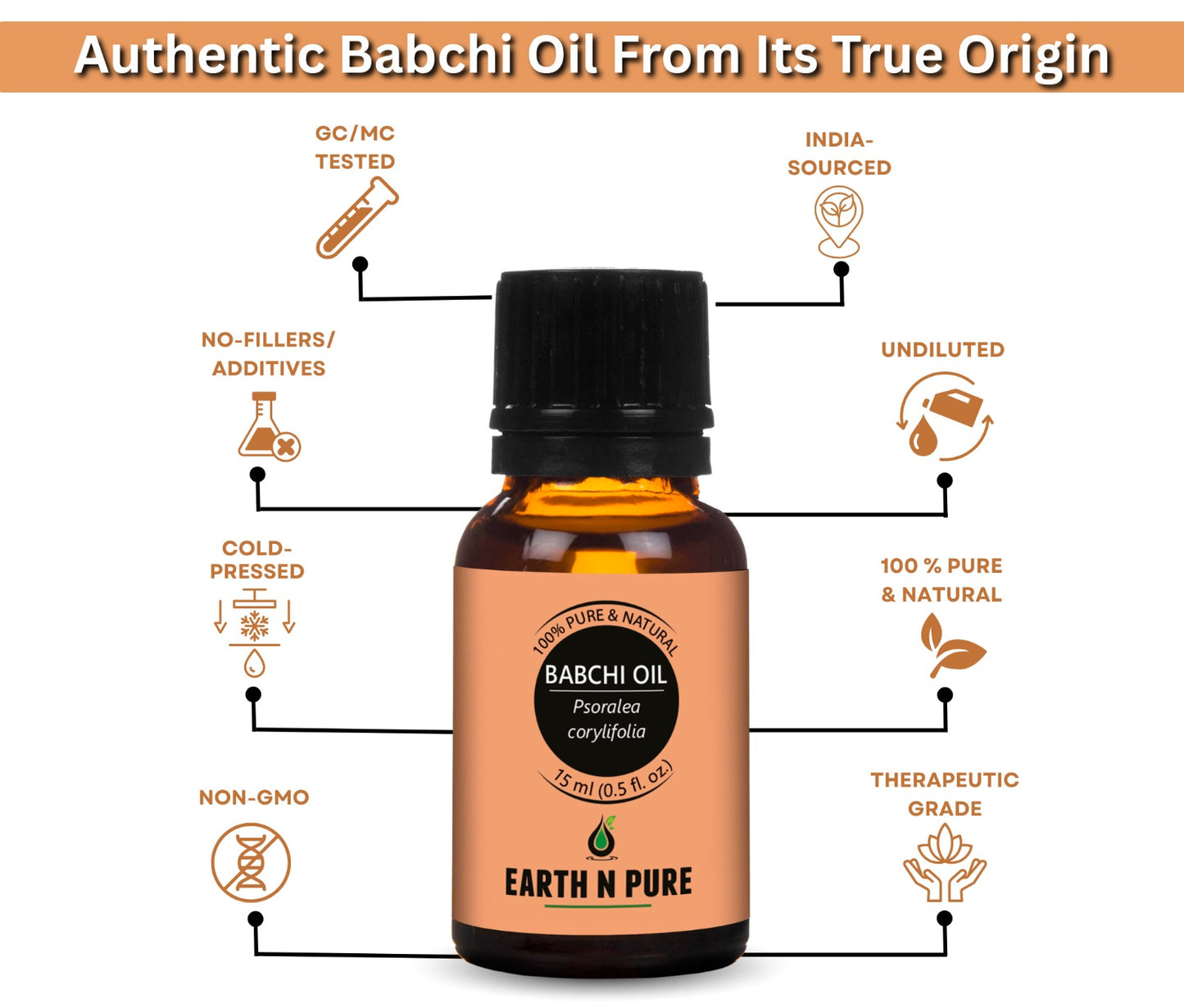Earth N Pure Babchi Oil for Skin Care and Even-Looking Skin