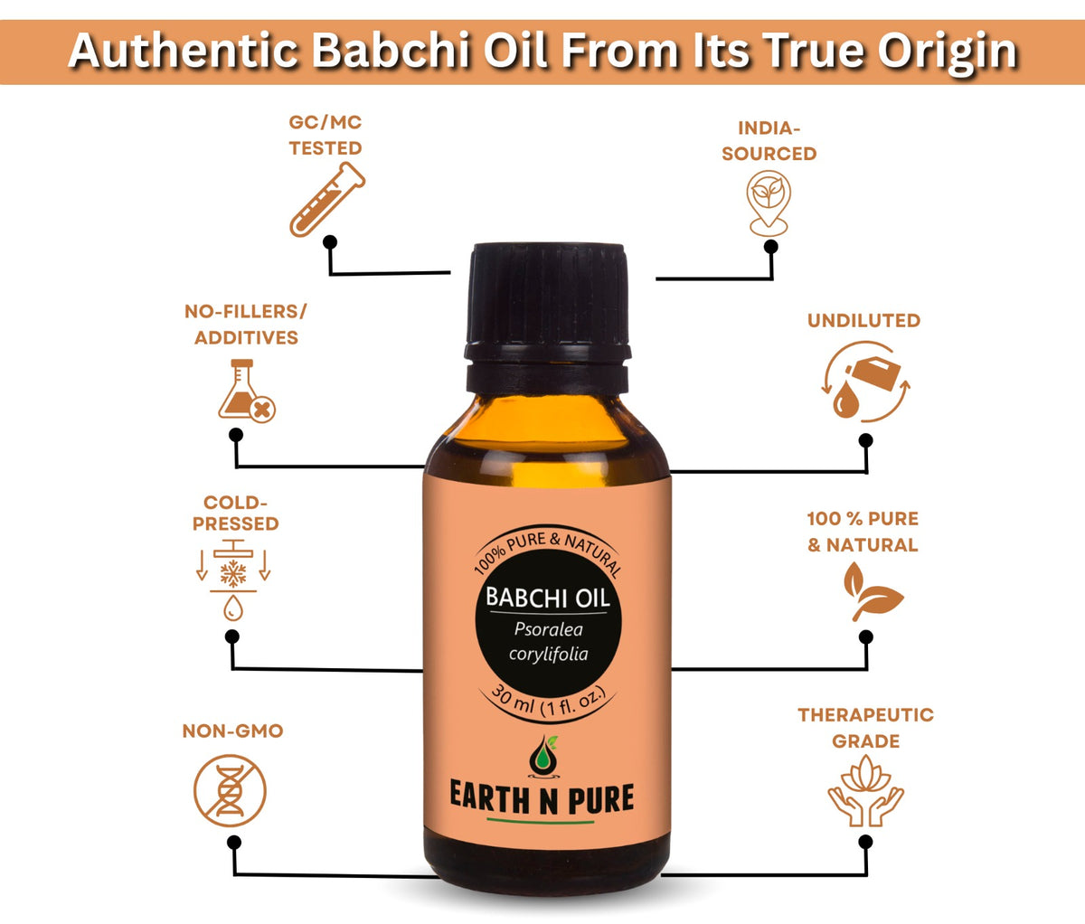 Earth N Pure Babchi Oil for Skin Care and Even-Looking Skin Pack of 2
