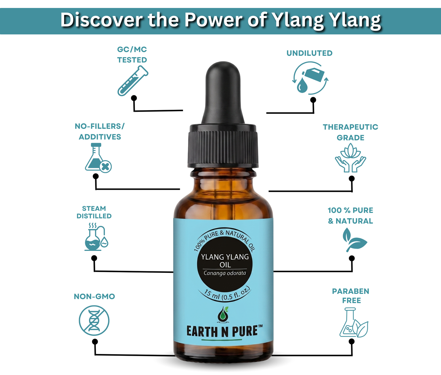 Earth n Pure Ylang Ylang Oil for Hair Growth and Strength